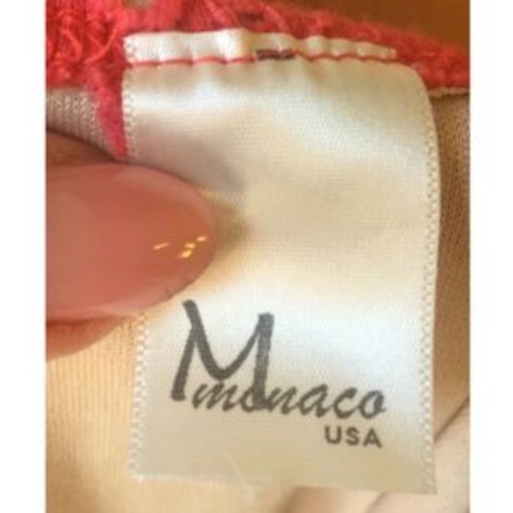 Monaco USA Women's Top Tank Blouse Short Sleeves Summer Beach Lace Pink Size S - Picture 7 of 7